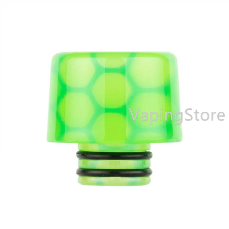 Wide Bore Recurve/V Shape Luminous Cobra Resin Epoxy 510 Drip Tip for Uwell Crown 5 V Sub Ohm Tank/Innokin AJAX/OFRF Gear RTA: V Shape Light Green