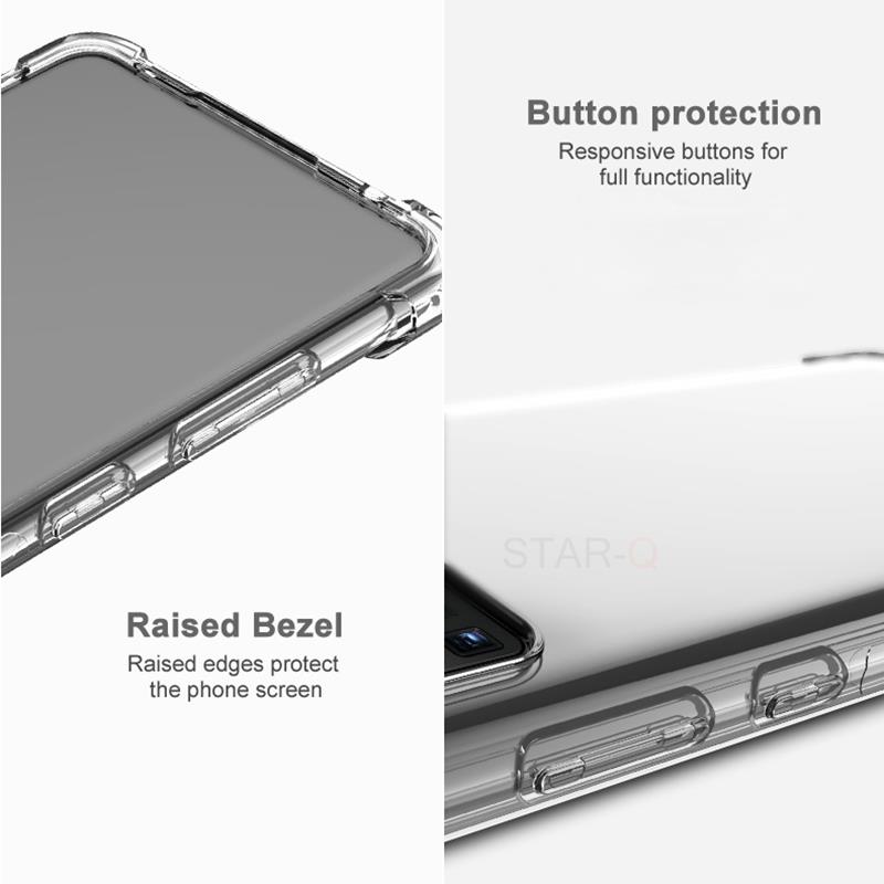 A 54 34 24 14 53 52 33 Airbag funda transparente negra para Samsung Galaxy A54 A34 A24 A14 A53 A52 A33 4G 5G cubierta trasera a prueba de golpes
