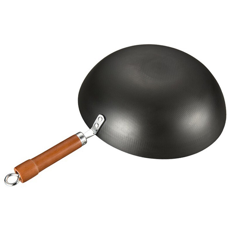 Wheat Grain Cast Iron Wok,Fine Iron Forged Chinese Wok,Uncoated Non-stick Pan,Kitchen Cooking Wok,Suitable For Kitchen Stove