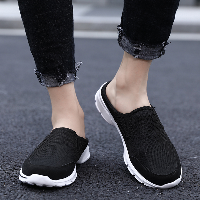 Susugrace – demi-chaussures pour hommes, mocassins plats décontractés pour l'extérieur, à la , doux et respirants, chaussures Super légères pour hommes, demi-pantoufle,