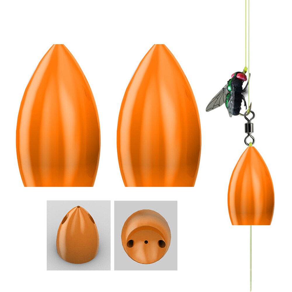 10Pcs Flying Aid Fly Fishing Lures Accessories Long Cast Assistor Floating Glow Artificial Flies Lures Shot Assistant Tackle: 4.3g orange