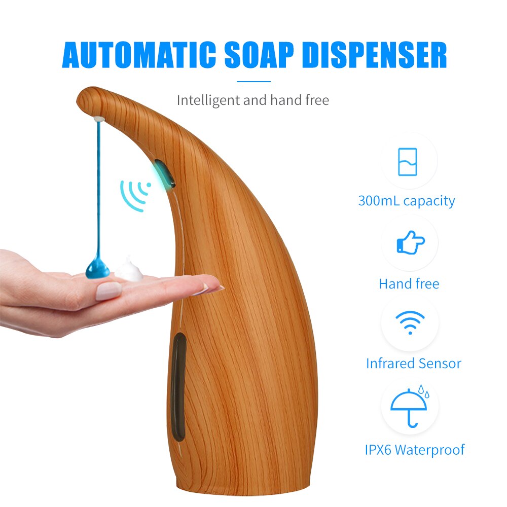 300ml Automatic Soap Dispenser Touchless Liquid Shampoo Shower Gel Lotion Auto Dispenser Infrared for Bathroom Washroom Hotel: C