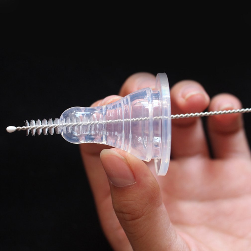 Baby Bottle Straw Cleaning Brush Baby Nipple Brush Stainless Steel Spiral Brush Soft Hair Straw Brush