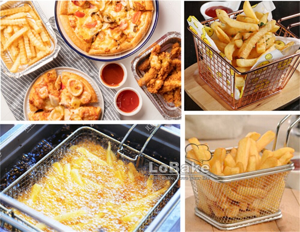 Stainless Steel French Fries Fried Chicken Basket Potato Chips Strainer Snack Food Mesh Basket Grease Drain DIY Kitchen Gadgets