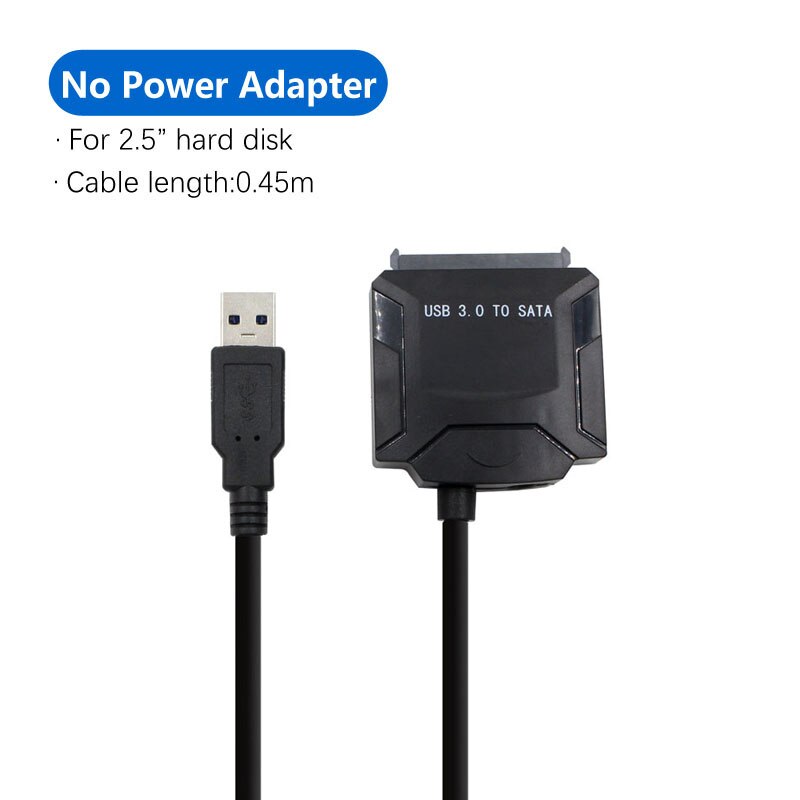 Sata adapter kabel usb 3.0 to sata converter 2.5 3.5 tommer super speed harddisk til hdd ssd usb 3.0 to sata kabel: E02 no strøm