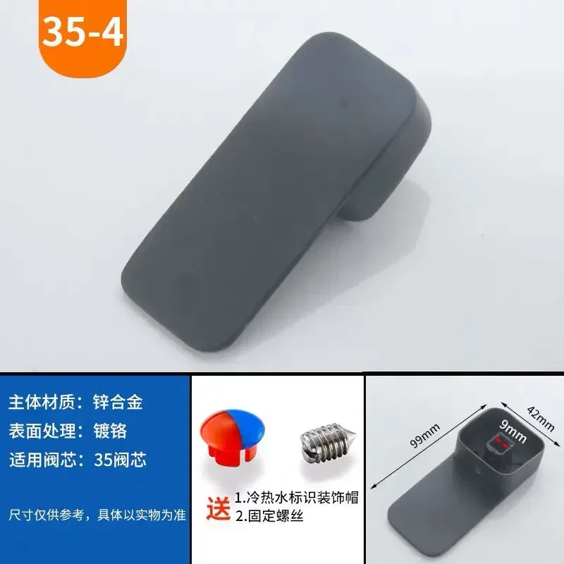 Black Faucet Switch Handle Mixing Valve Spool Handle Basin Kitchen Shower and Cold Faucet Repair Accessories