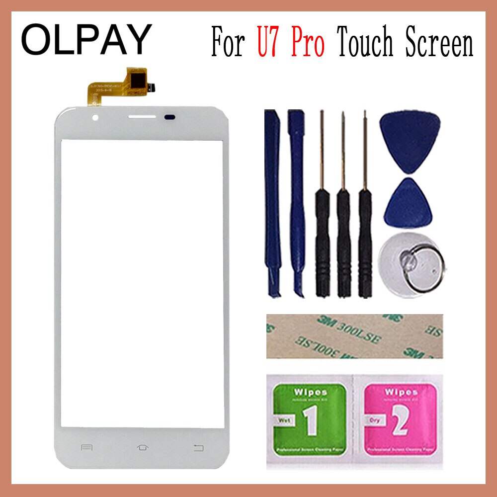 OLPAY 5.5 inch For Oukitel U7 Pro Touch Screen Digitizer Panel Front Outer Front Glass Lens Sensor Free Adhesive+Wipes