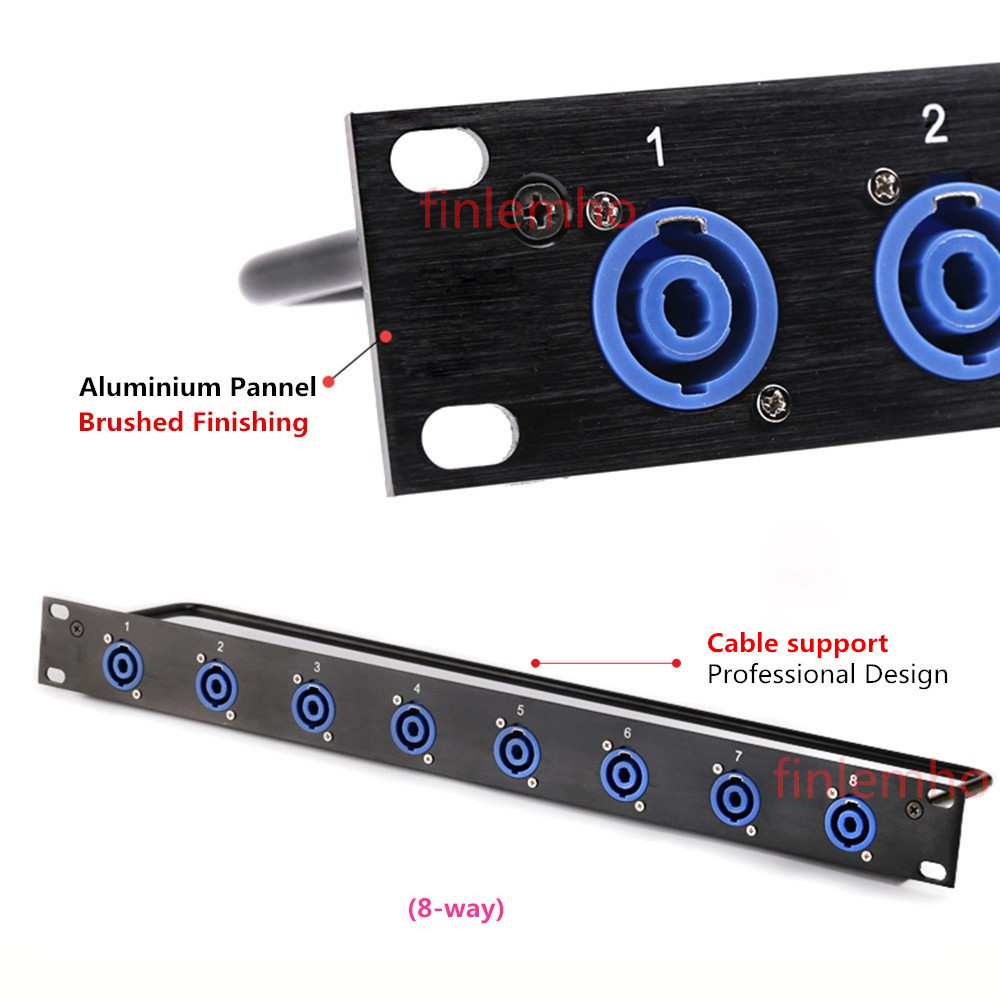 Rack Patch Panel 8 12 16 Way SpeakOn Chassis Connnector 1U Flight Case Mount For Loudspeaker Audio Cable Male Plug