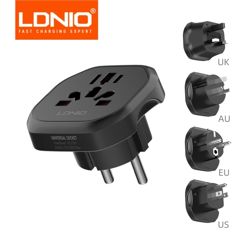 LDNIO Adaptateur de voyage universel EU UK US AU, prise de conversion, prise américaine vers prise universelle européenne,adaptateur prise us eu