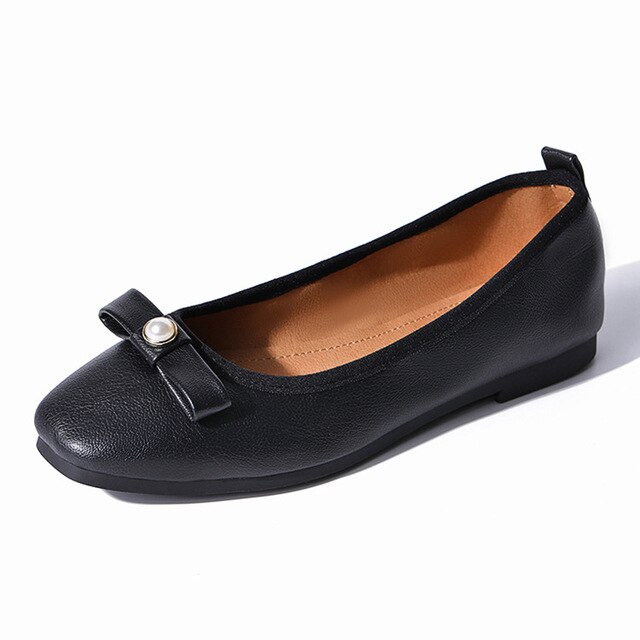 Soft leather Women flats Brand Handmade Women Casual leather shoes Leather Moccasin Women Flat Shoes AC385: Black / 5