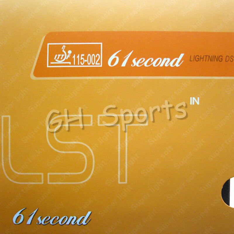 61second Lightning DS LST Super tacky pimples in Table Tennis Rubber With Sponge