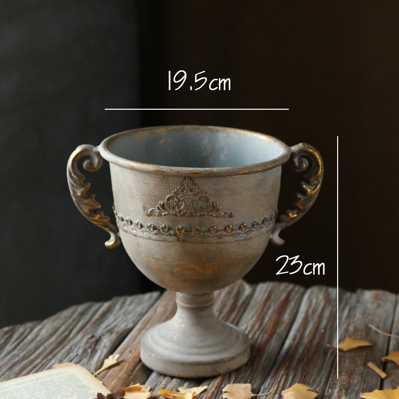 Gylden årgang gammel smijern vase blomst sølv europeisk blomsterpotte beger klassiske blomster ornamenter