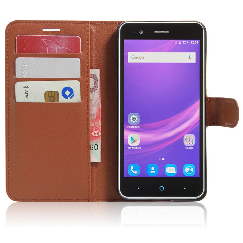 Funda trasera de cuero PU de lujo para ZTE A510 funda para ZTE Blade A510 A 510 funda protectora abatible bolsa de piel con ranuras