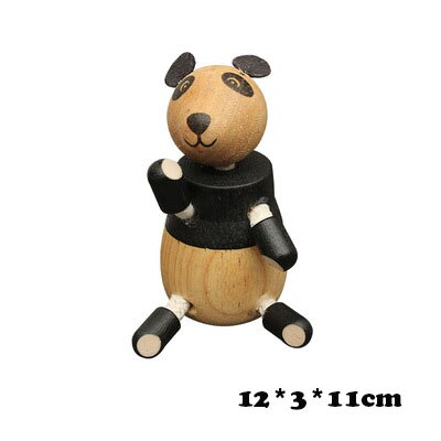 Bambini Del Fumetto Selvaggio Modelli Animali Giocattolo di legno/Legno Zoo Personaggi Leone Elefante Tigre Ippopotamo Coccodrillo Panda Regalo Di Compleanno: panda