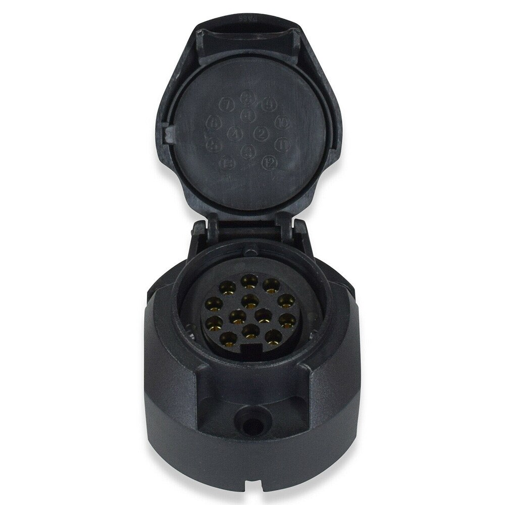 1set Car Trailer Socket 13-Pin OVAL + Automatic Switch-Off Screws + Nuts For Caravans SW8 Stop Nut With Plastic Ring M5