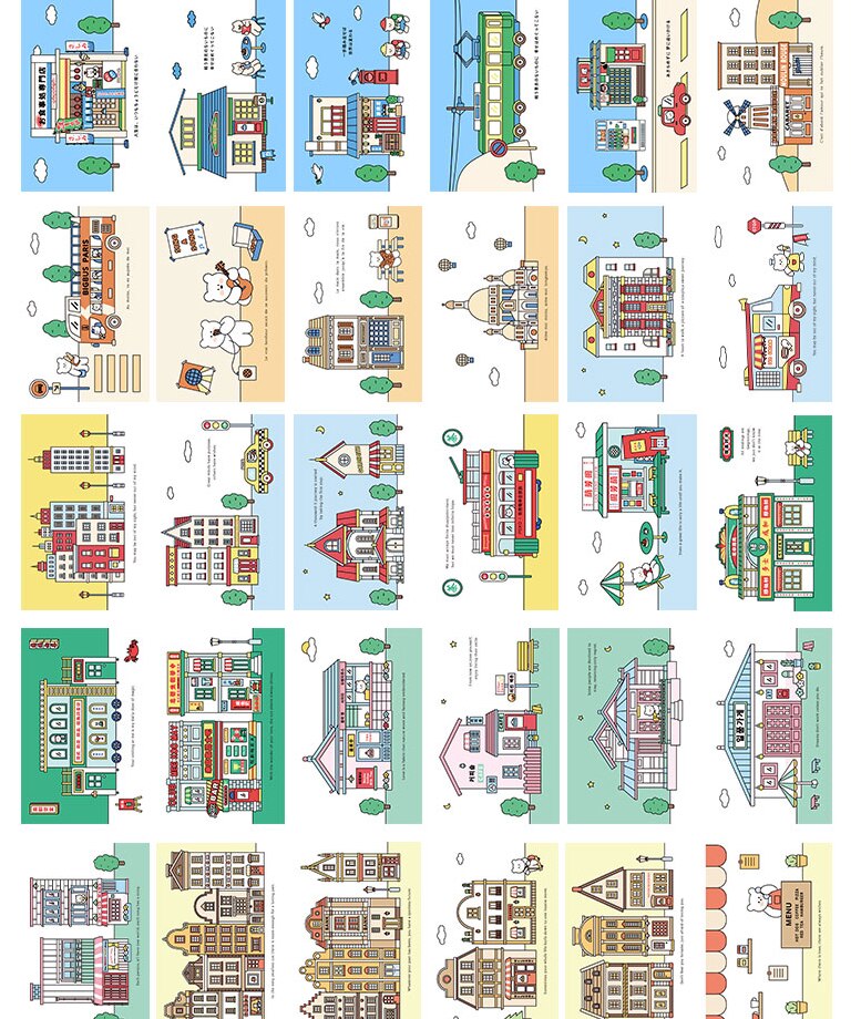 Travel time paper postcard(1pack=30pieces)