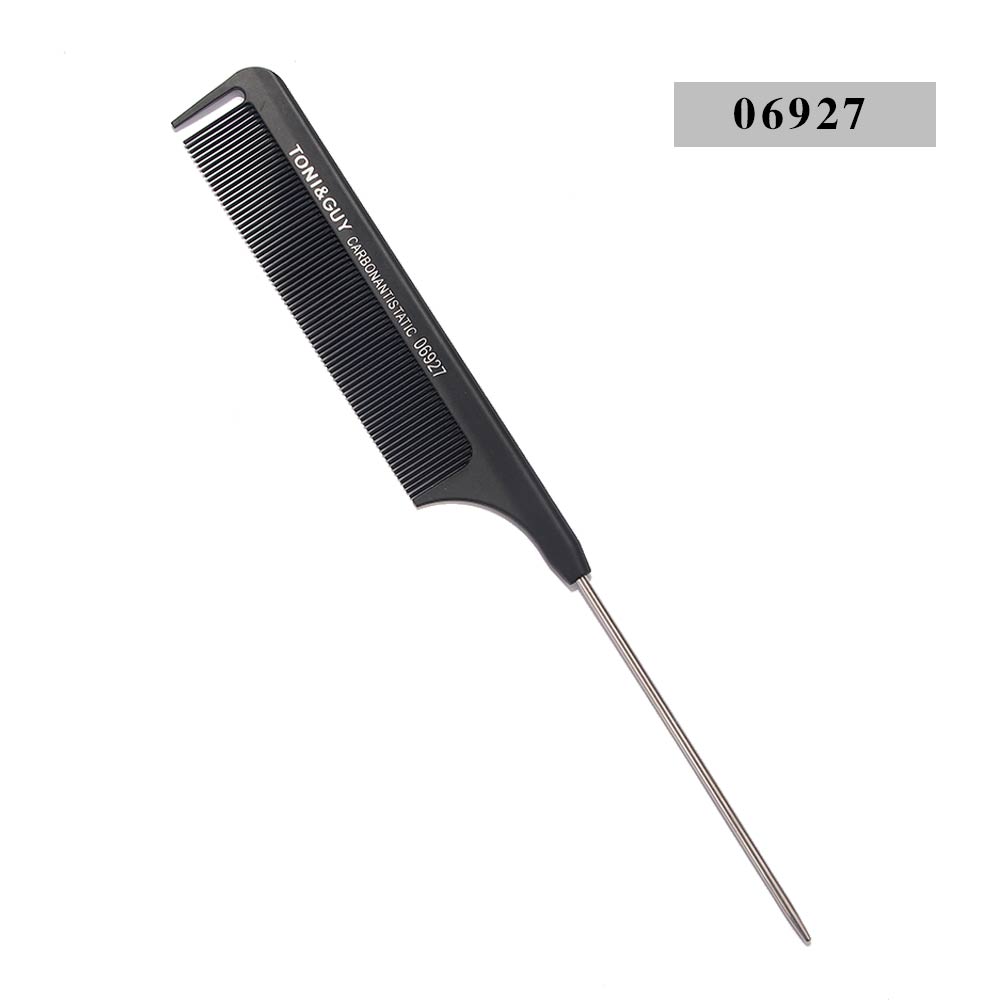 Peine de dientes finos de Metal para peluquería, peine de cola de rata de plástico negro, cepillos de pelo, herramientas de belleza, novedad: 5
