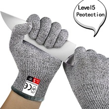 Nivå 5 skärsäkra handskar höghållfast polyeten hppe sticka kök skärsäkra handskar träbearbetning slakt doppade handskar