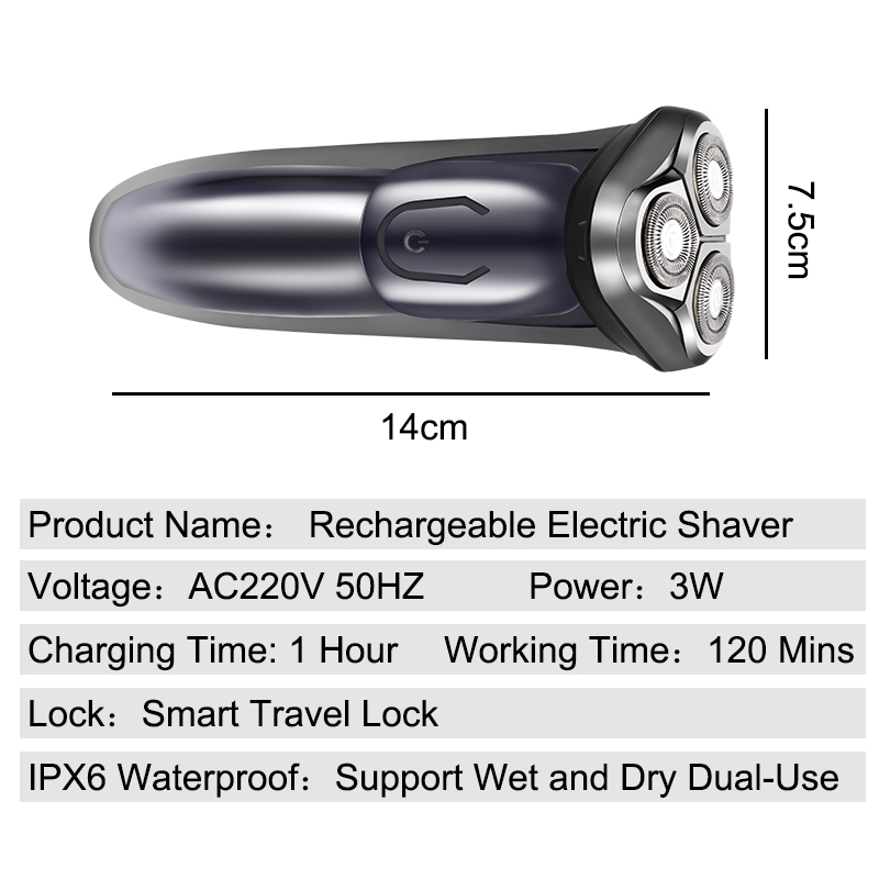 Elektrische Scheerapparaat Scheerapparaat Mannen Wasbaar Usb Oplaadbare 3D Smart Control Scheren Baard Machine Waterdichte Vergrendeling Bescherming