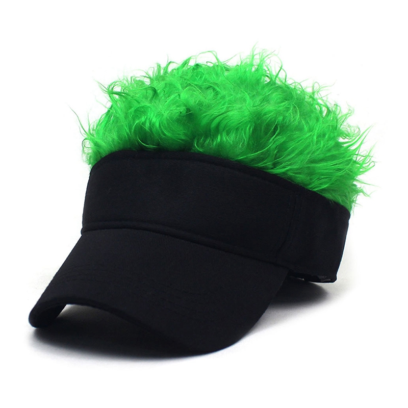 Gorra de béisbol con pelos con púas, peluca, sombrero de béisbol con pelucas con púas, sombrilla concisa informal para hombres y mujeres, visera ajustable, 2022: Amarillo fluorescente