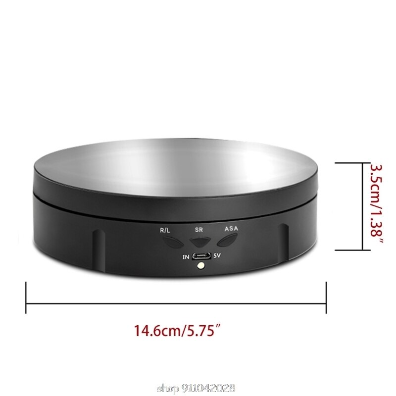 3 Speeds Intelligent Electric Rotating Display Stand Mirror Turntable Jewelry Holder Battery USB Power D15 20