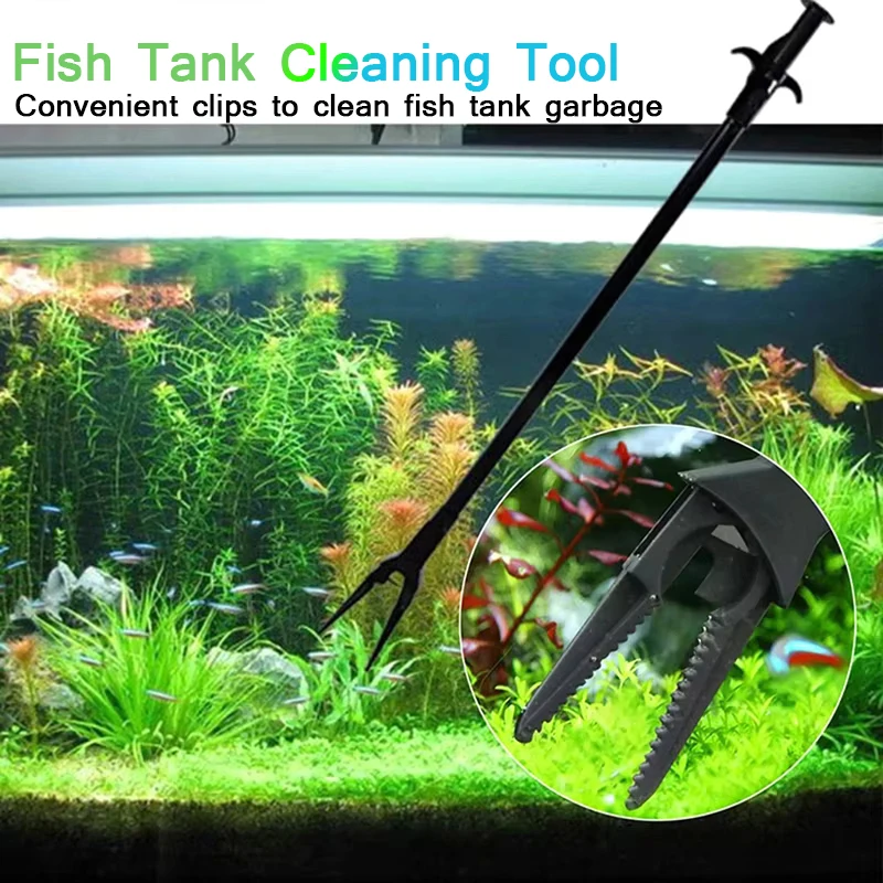 Pinzas de plástico para acuario de 50Cm, herramientas de limpieza multiusos para alimentación de pecera, herramienta de limpieza con Clip, accesorios para acuario