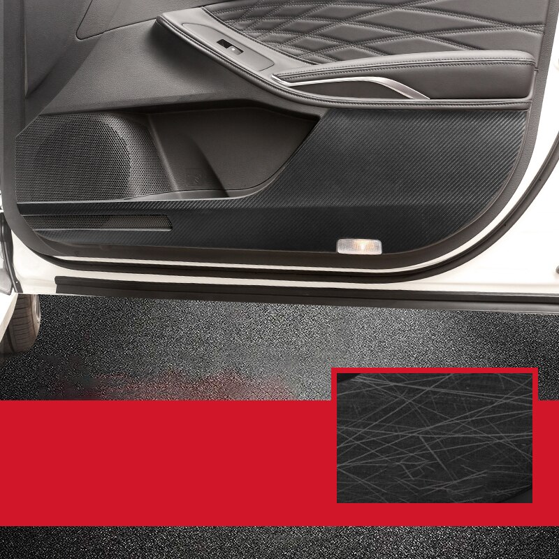 Carbon fiber door anti-kick pad anti-kick film protector anti-dirty paste decoration car Accessories For Toyota Avalon