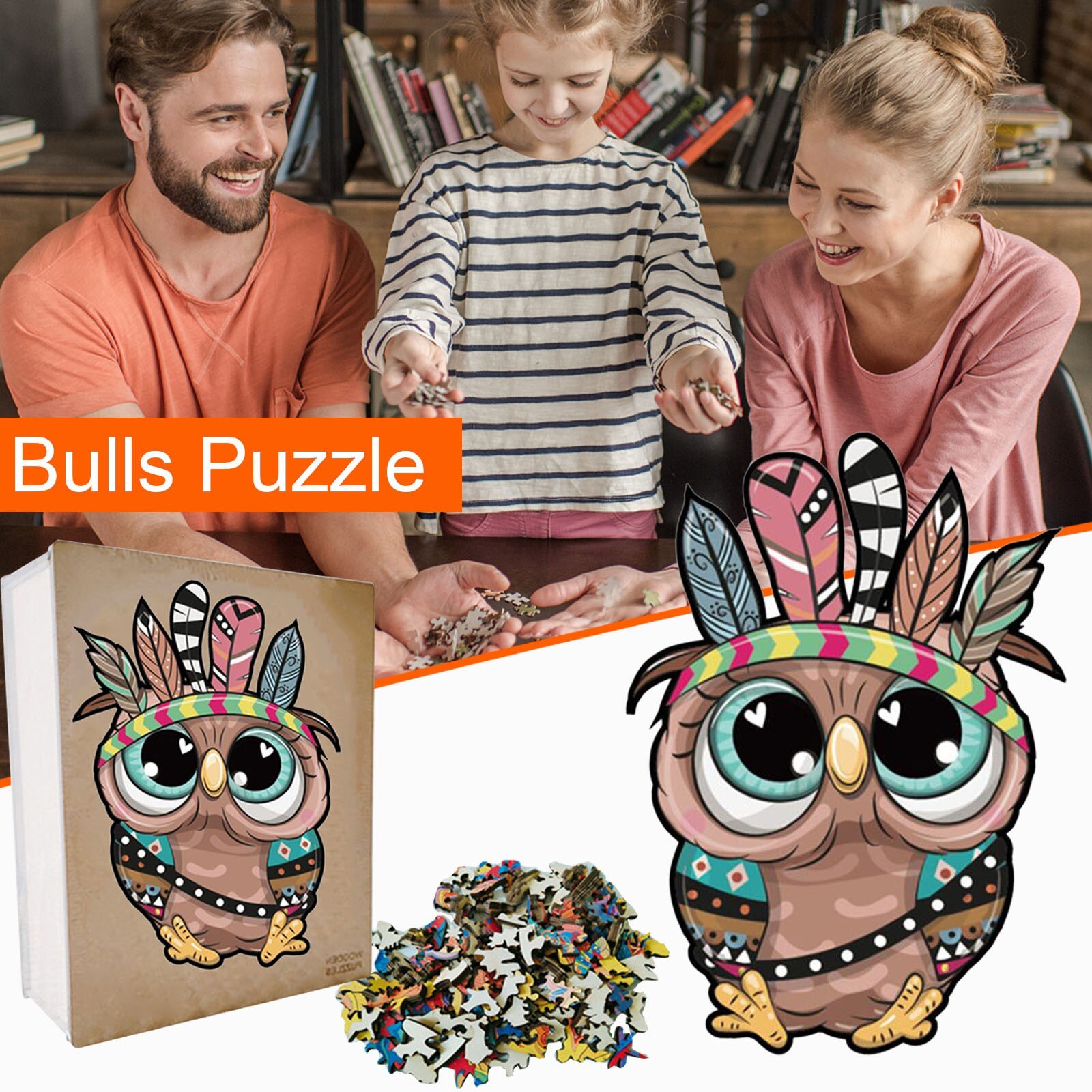 Animal Jigsaw 3D Wooden Puzzle For Adults And Kids Toys Unique Shaped Pieces Puzzle Crafts Decor With Wooden Box