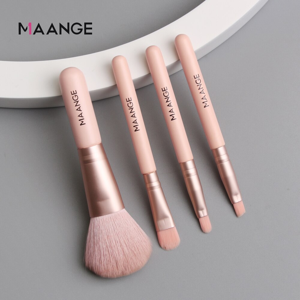 MAANGE 4 Pcs Mini Makeup Brush Set With Micro Crystal Hair Powder Blush EyeShadow Eyeliner Lip Multifunctional Soft Makeup Brush: Default Title