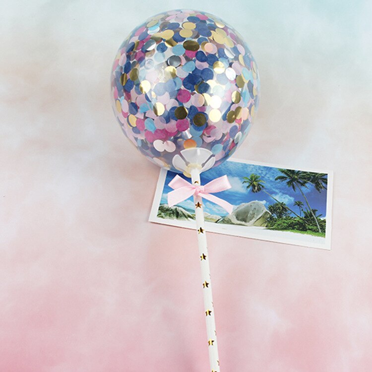 2 stk bursdagsdekorasjon paljettballong gjennomsiktige hjerteformede ballonger konfetti festkaketilbehør: 3
