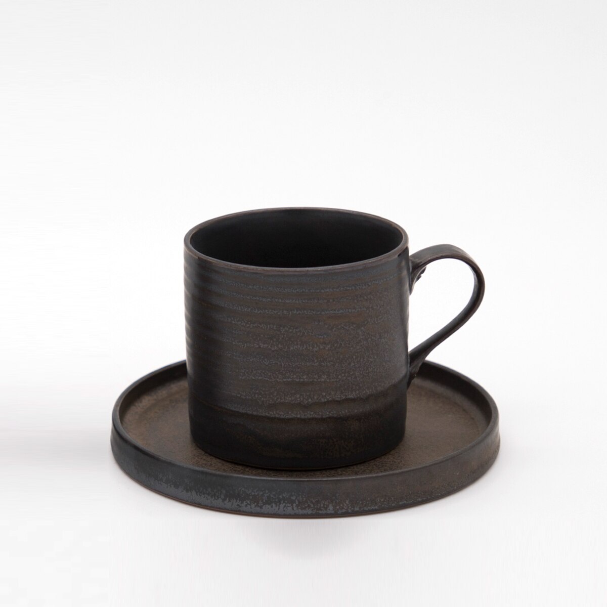 Giapponese semplice metallo smalto piatto di ceramica tazza di caffè cappuccino mocha tazza di ceramica del progettista fatto a mano tazza di tè tazza da tè: 2