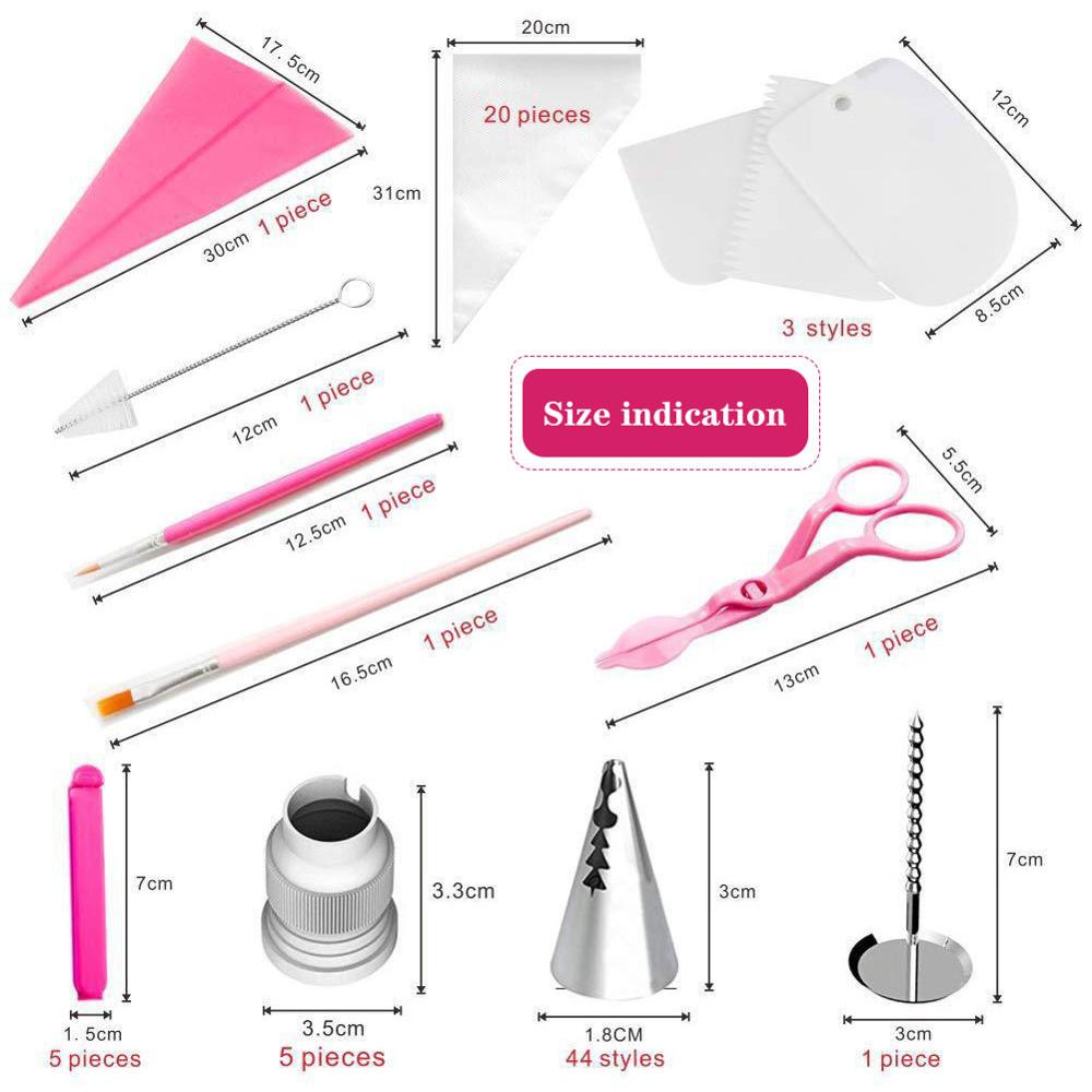 83PCS Cake Decorating Tools Kit Icing Tips Pastry Bags Couplers Cream Nozzle Baking Tools Set for Cupcakes Cookies Fast
