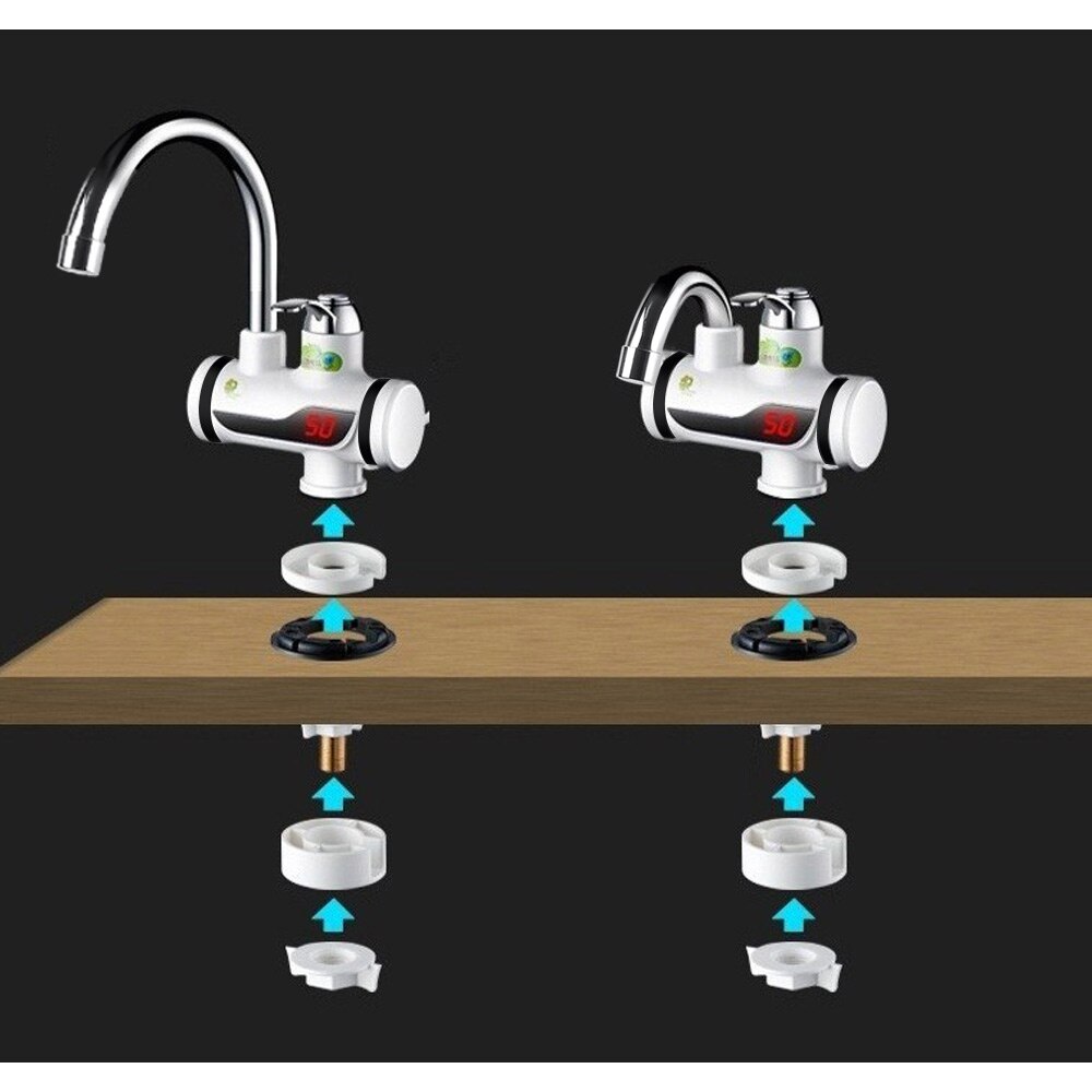 3000W Temperature Display Instant Water Tap Tankless Electric Faucet Kitchen Instant Faucet Water Heater Water Heating