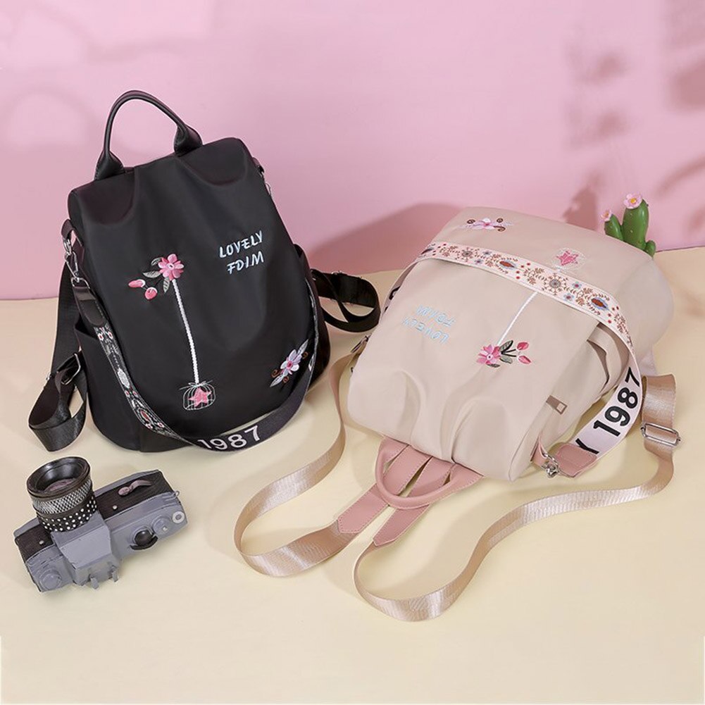 draussen Einkaufen Mithelfer Liefert Frauen Rucksack Blume Stickerei Schulter Schule Taschen Anti-diebstahl Reise Bagpack