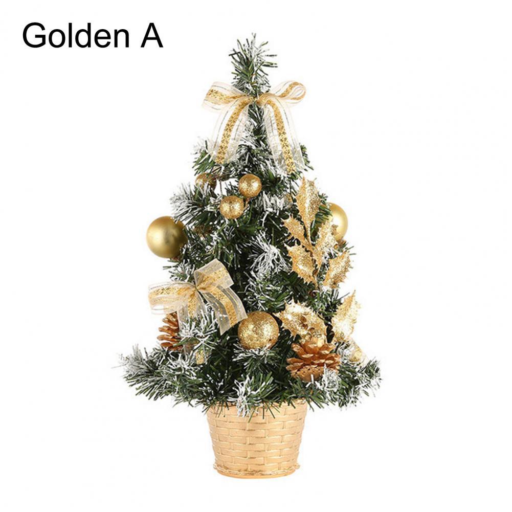 Miniature Xmas Tree Eco-friendly Fresh Keeping Christmas Tree Christmas Decoration Mini Christmas Tree: Golden a