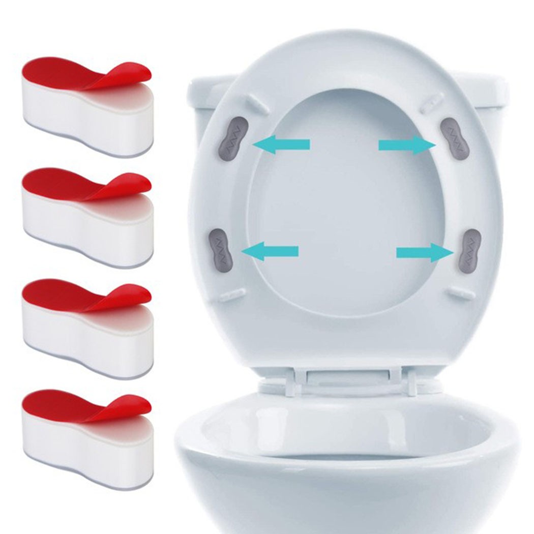 Almohadilla de protección para asiento de inodoro, accesorios de baño, parachoques de repuesto a prueba de golpes, adhesivo fuerte, 4 piezas