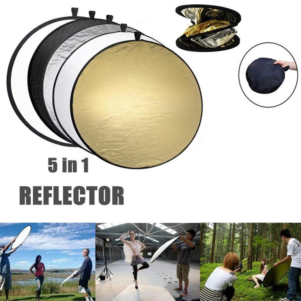 Mini Reflector de luz para fotografía 5 en 1 de 30cm y 11,8 pulgadas, Reflector redondo de luz múltiple para disco para estudio A2Z4