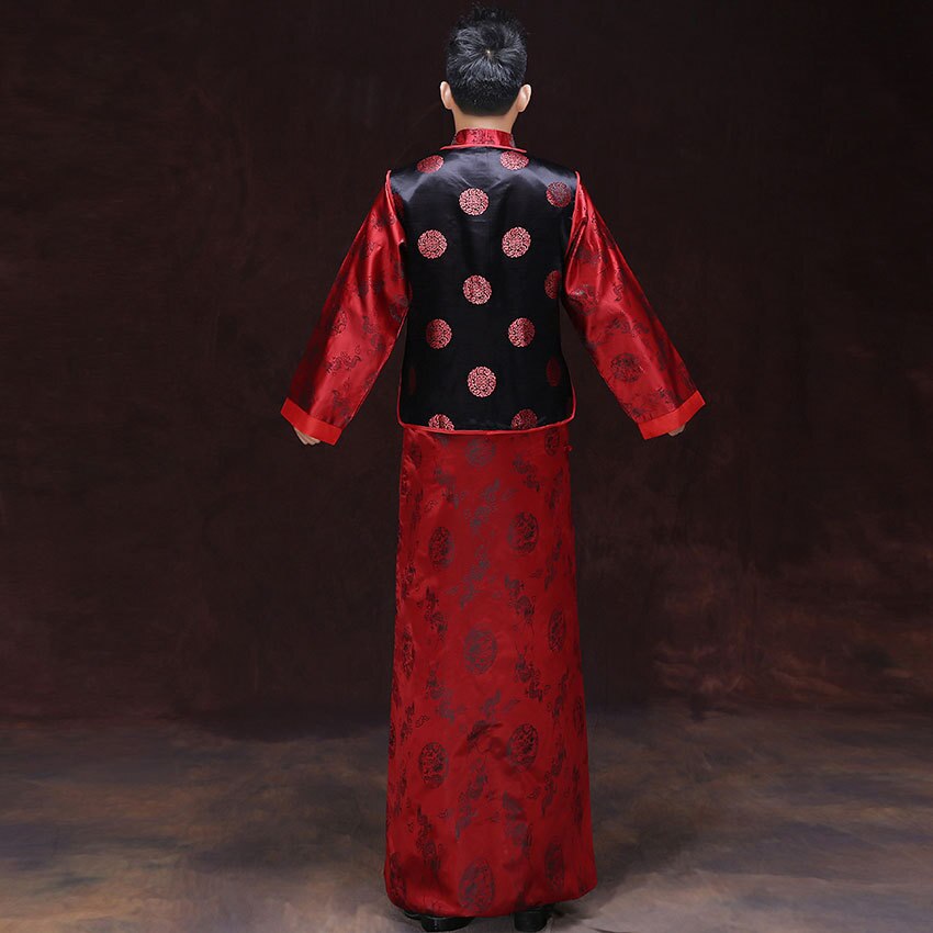 Traje de esposo chino tradicional para hombre, ropa joven antigua, Prince, Vintage, con chaleco, ropa Tang, talla L XL