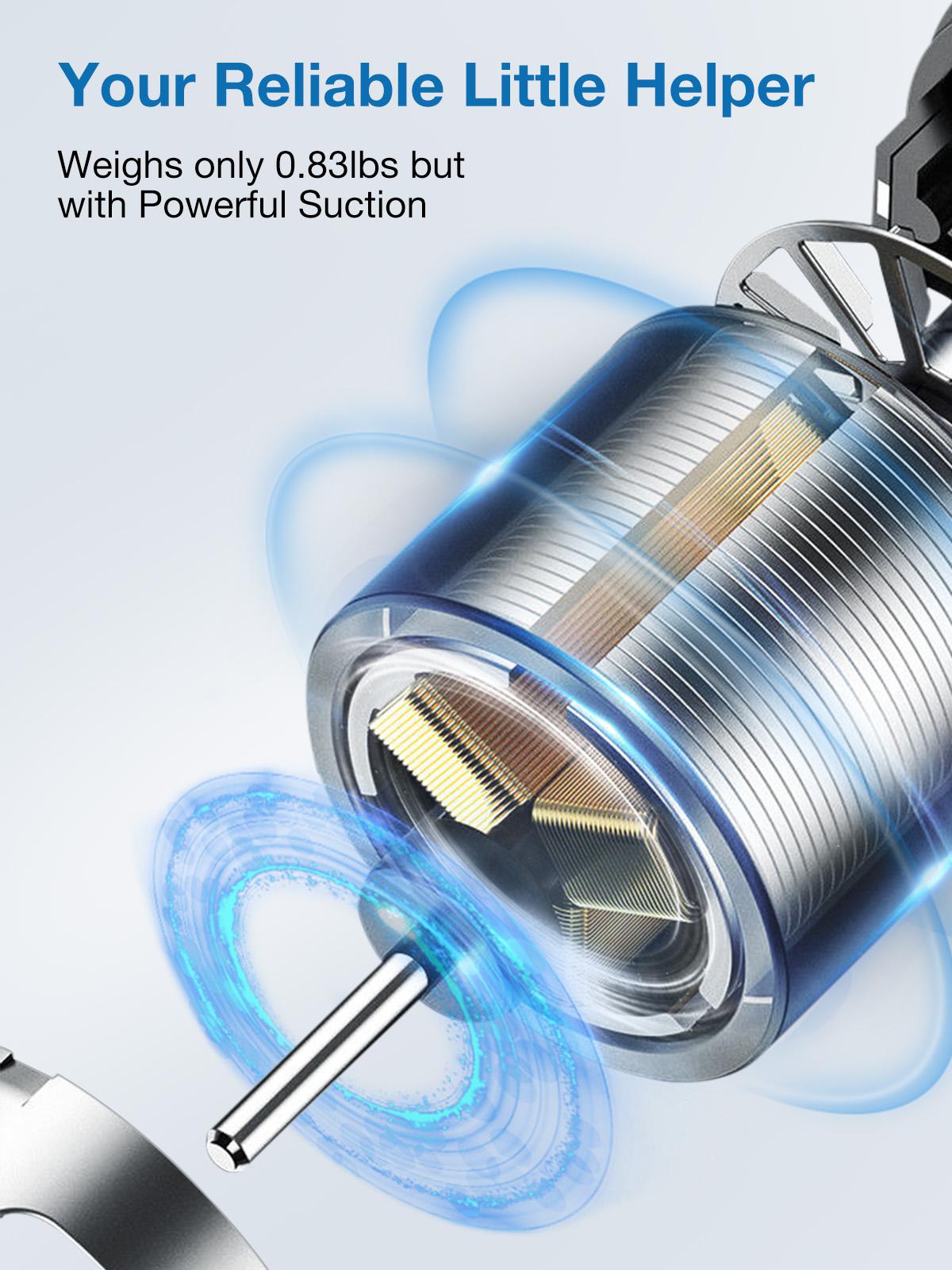 Handheld Cordless Vacuum Cleaner 120W 6000Pa Strong Suction 4000mAh Battery Portable Rechargeable for Home Office Car Pet Hair