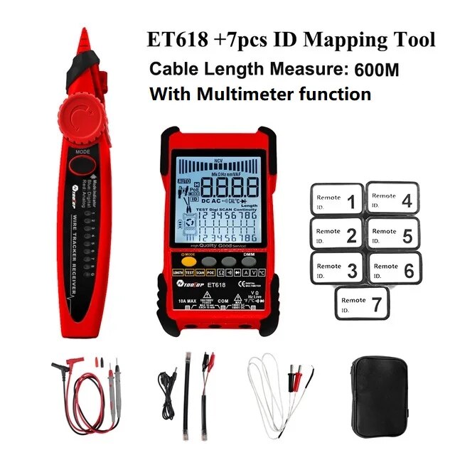 Ai äußern Sammlung Tooltop Netzwerk Kabel Tester Multimeter lan Kabel Verfolgung Poe Prüfung 400m/600m Länge messen Empfindlichkeit