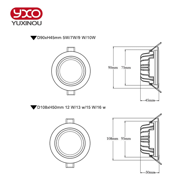 1pcs 5W 7W 9W 12W 15W Waterproof IP65 Dimmable led downlight smd dimming 12W LED Spot light led ceiling lamp AC 85-265V
