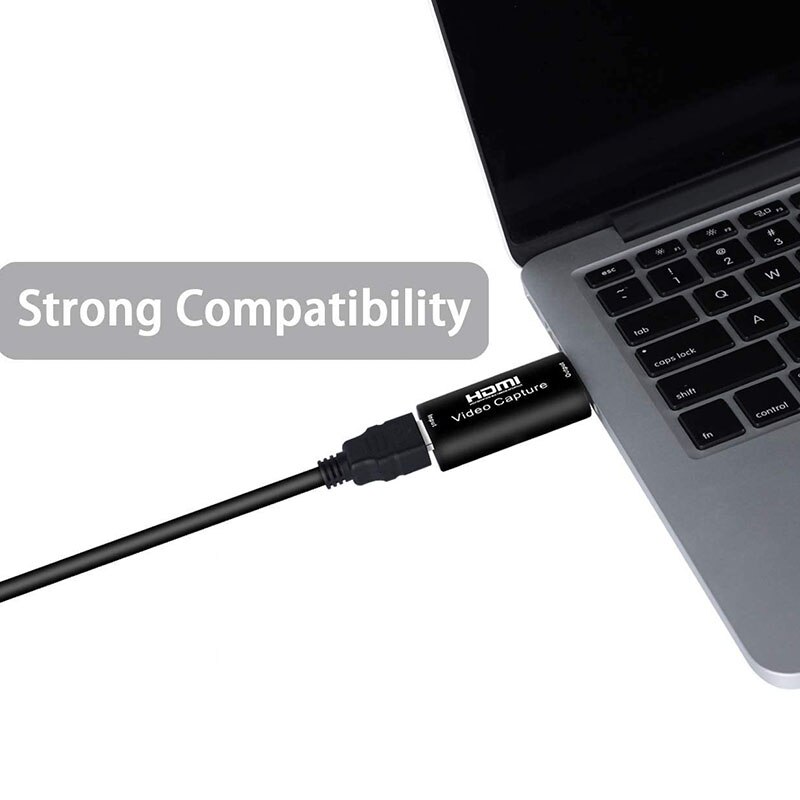 HD Capture Card,4K HDMI Pass-Through USB2.0 1080P Game Audio and Video Recording Board, Suitable for PS4 OBS YouTub