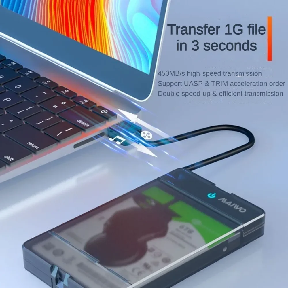 MAIWO 2.5'' HDD Enclosure SATA to USB3.0 External Hard Drive Case 5Gbps HDD SSD Hard Drive Enclosure Support UASP for PC Laptop