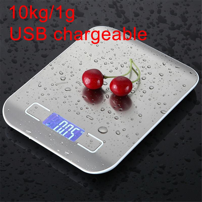 Mini balanza de cocina recargable por USB, balanza de peso alimentaria Digital, 5-10kg/1g, herramienta de medición de escalas de muestra LCD: 02