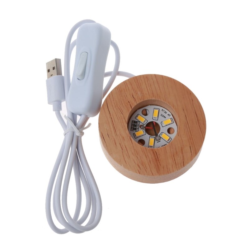 Handgemachte Holz Rechteck Runde Oval Form Led-anzeige Basis Harz Kunst Ornament Holz Nacht Beleuchtete Basis Stand Handwerk: C