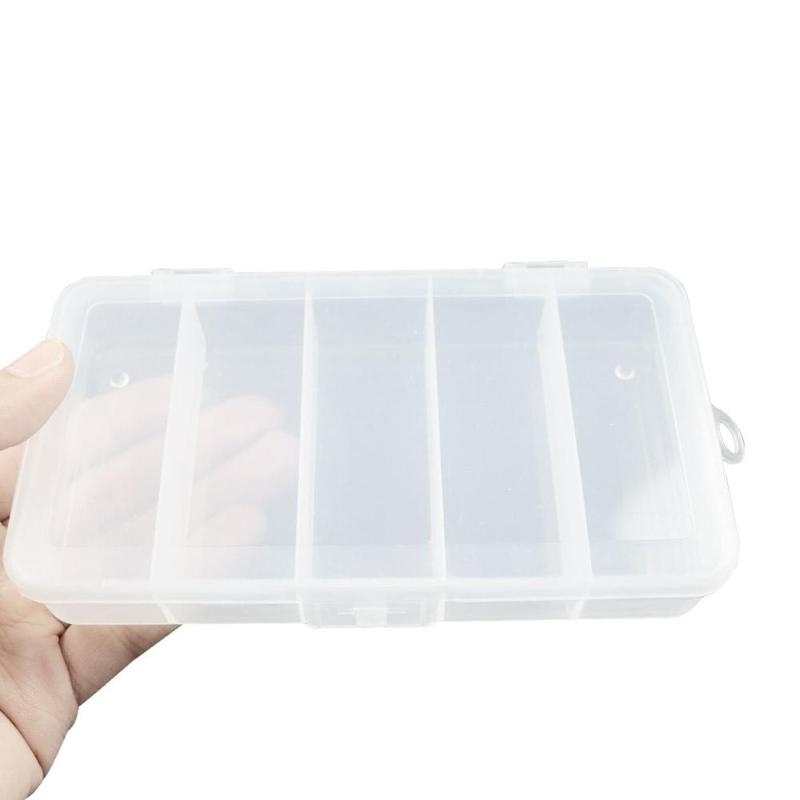 5 Compartments Storage Case Box Fishing Lure Transparent Fishhook Box Spoon Hook Bait Tackle Box Fish Accessory Box Container