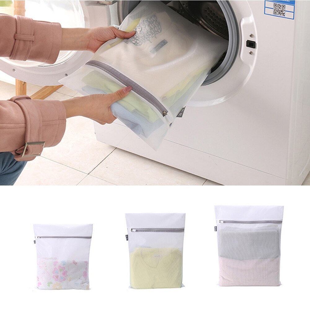 Zipper Closure Portable Protection Thick For Clothes Home Laundry Travel Cleaning Fine Mesh Washing Bag