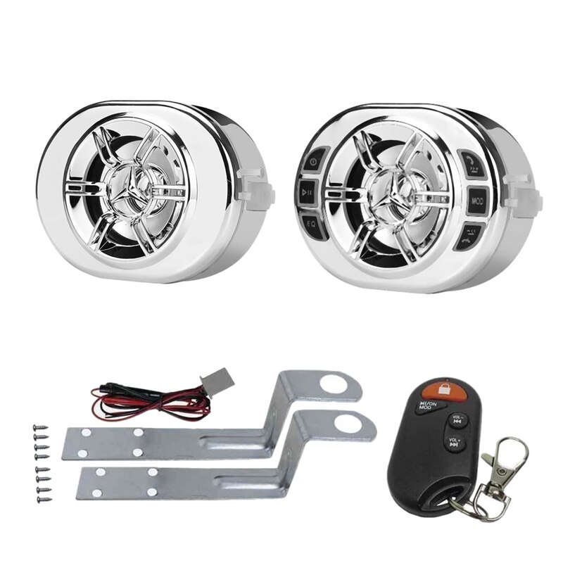 Motocyklowe głośniki stereofoniczny 3.5 Cal Bluetooth odtwarzacz MP3 wodoodporne aktywne połączenie FM o dla skuter rower ATV UTV