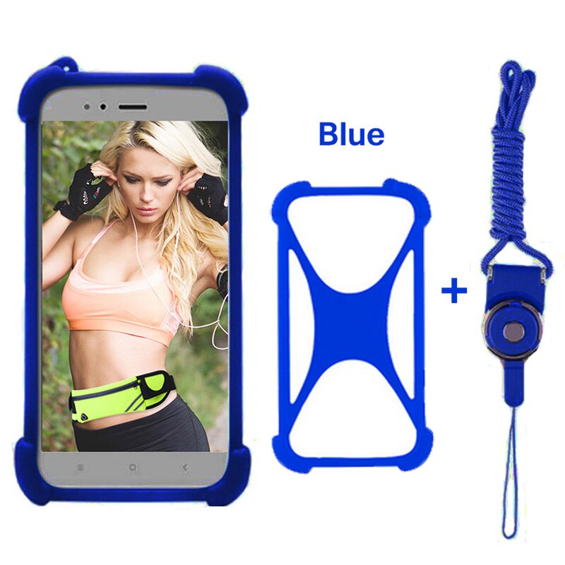 Phone Case For Doro 8031 8035 8040 820 Mini 824 Universal Soft Silicone Bumper Case With Lanyard Cover For Doro Liberto 8030: Blue