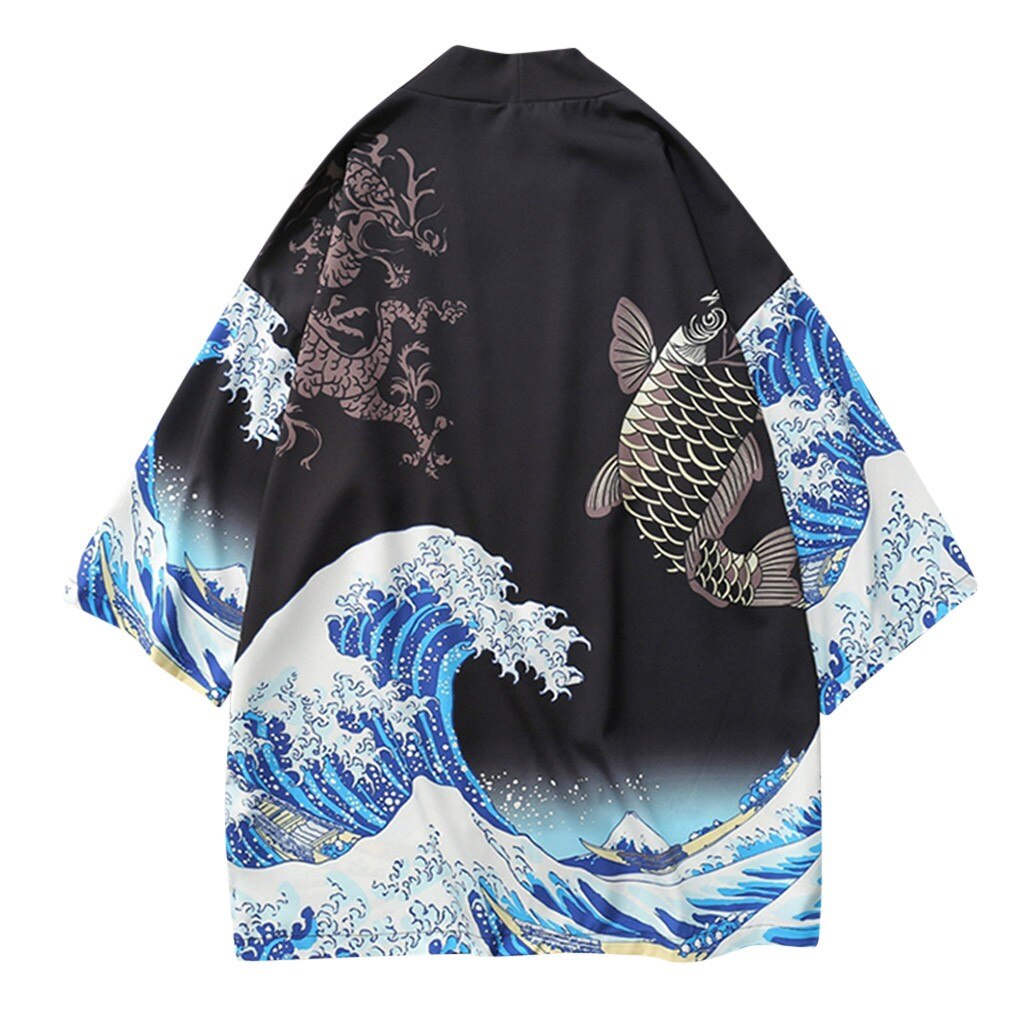 Kimono Cardigan Men Shirt Women Couple Blouse Men Tops Loose Printing Sunscreen Summer Coat Kimono Cardigan Mens Shirts camiseta